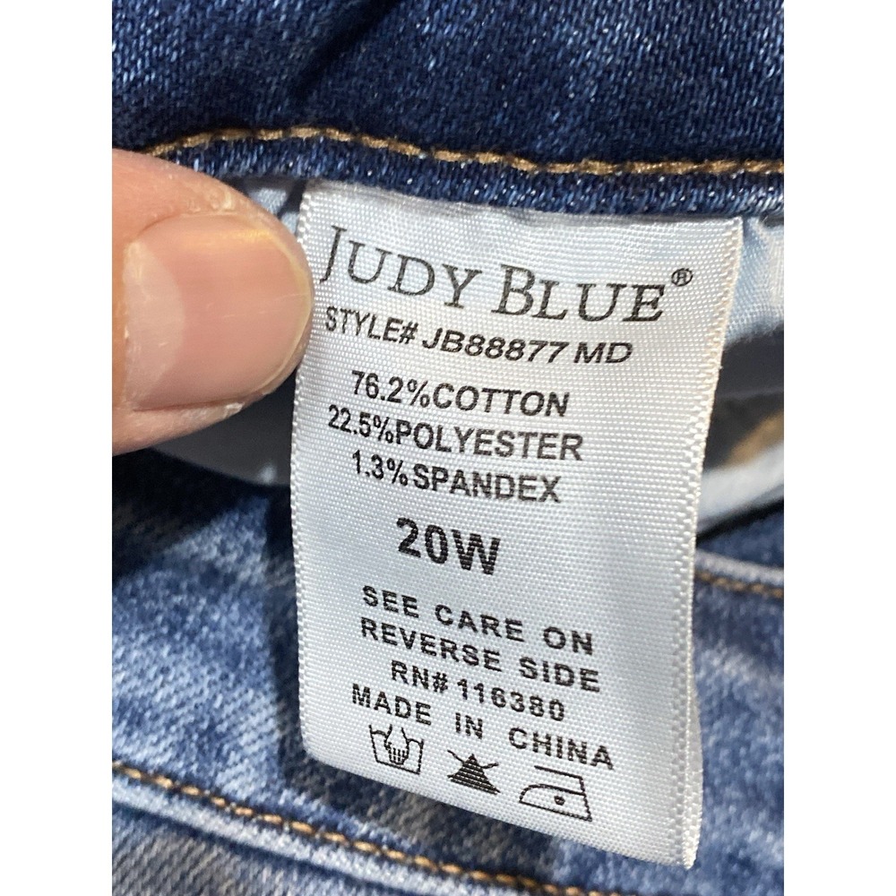 Judy Blue Mid Rise Plaid Print Cuff Boyfriend 20W Jeans 88877 - Picture 9 of 11